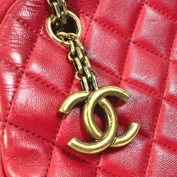 CHANEL CC CC Mark Matelasse Quilted Mini Boston Bag Double Chain Shoulder Bag - Picture 11 of 16